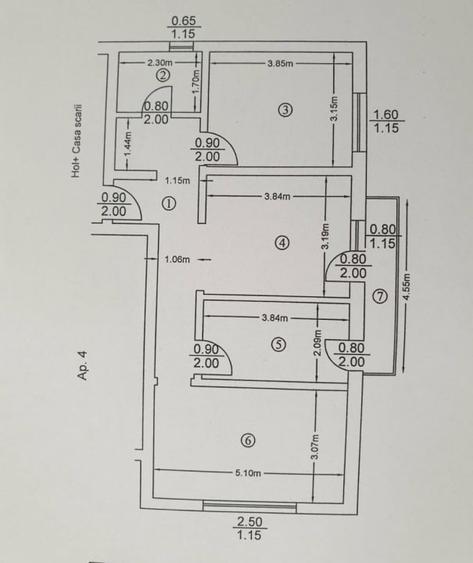 3 Camere D. 66mp Etajul 1/3 - Rediu - Mobilat - Loc de parcare - Bloc NOU - 12