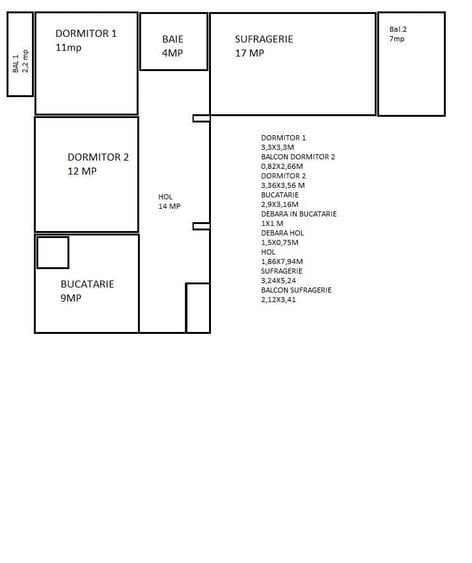 Apartament cu 3 camere nedecomandat în Nicolae Grigorescu