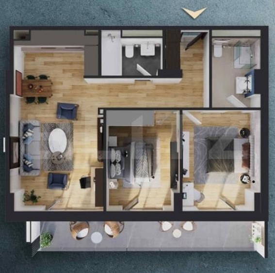 Apartament 3 camere, 69 mp, zona RIVUS, COMISION 0 - 1