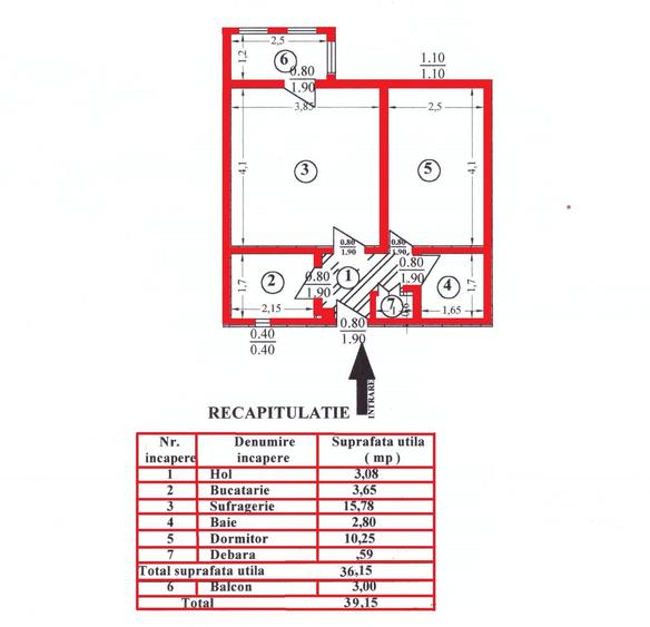 Apartament cu 2 camere decomandat în Progresul II
