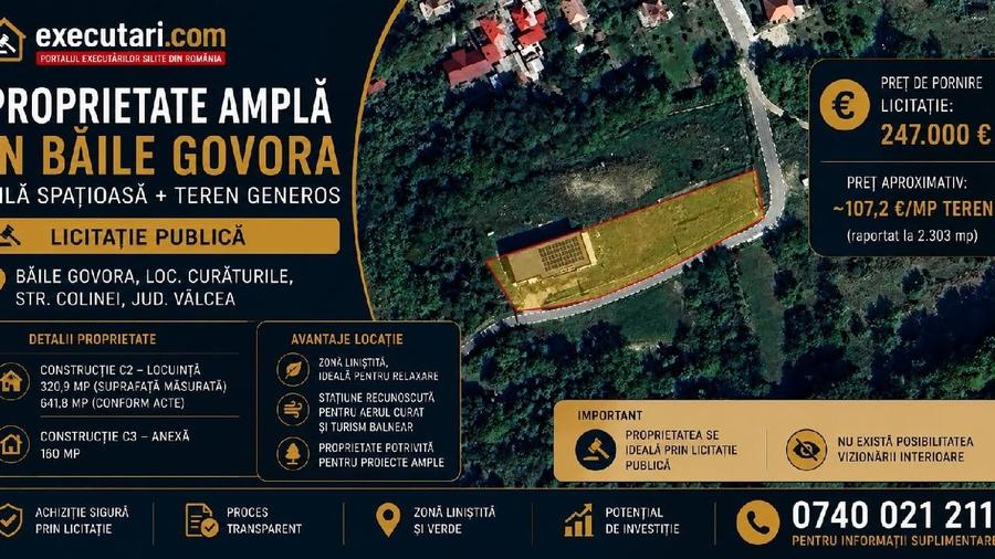 Casă individuală cu 8 camere cu Teren 2303 Mp în Curăturile