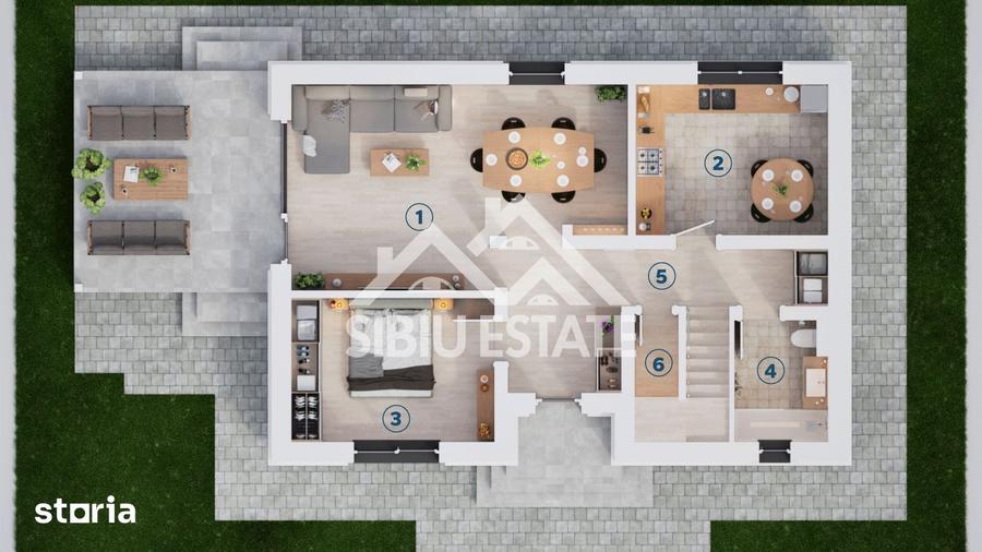 Casă cu 5 camere cu Teren 306 Mp în Central