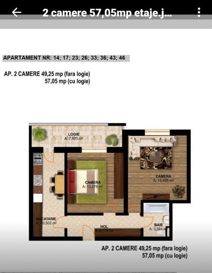 Apartament cu 2 camere decomandat, mobilat în Theodor Pallady