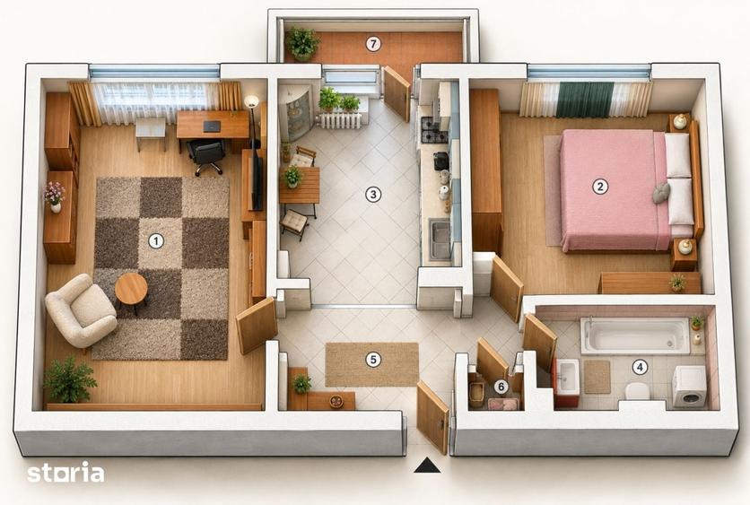 Apartament cu 2 camere decomandat în Berceni