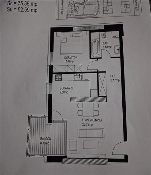 Apartament cu 2 camere semidecomandat, mobilat în Herăstrău