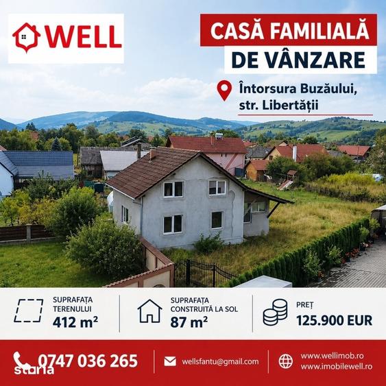 Casă cu 4 camere cu Teren 892 Mp în Întorsura Buzăului