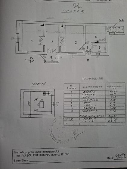 Casă cu 3 camere în Vatra Luminoasă