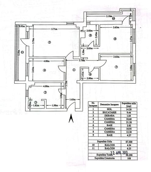 Apartament cu 5 camere decomandat, mobilat în Spital