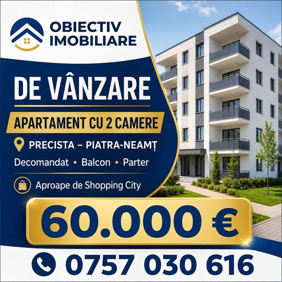 Apartament 2 camere, parter cu balcon , PRECISTA - 1