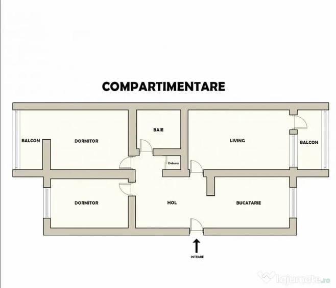 Apartament cu 3 camere decomandat în Triaj