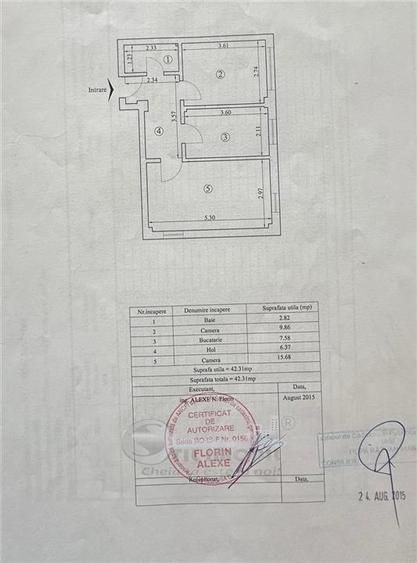 Apartament cu 2 camere decomandat în Galata