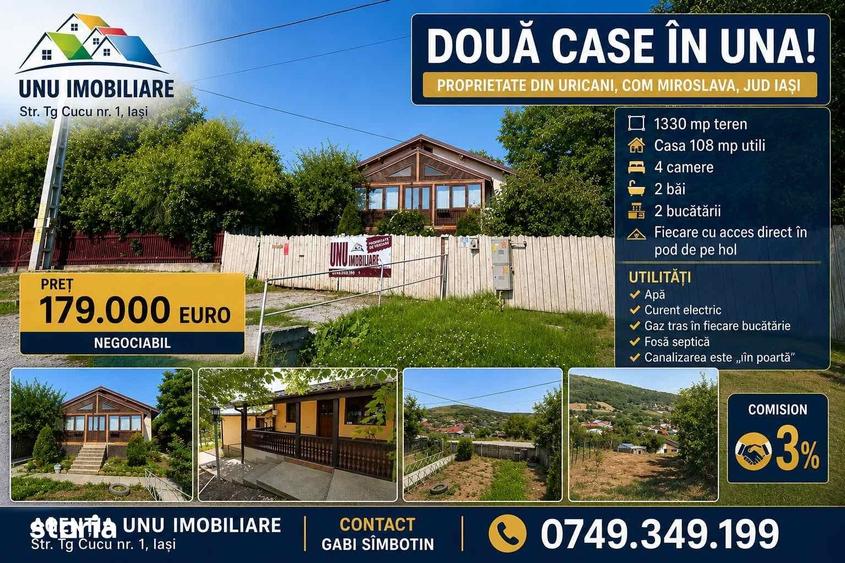Uricani Iasi Doua Case in Una 108mp Ideala 2 Familii, 1330 mp teren - 7