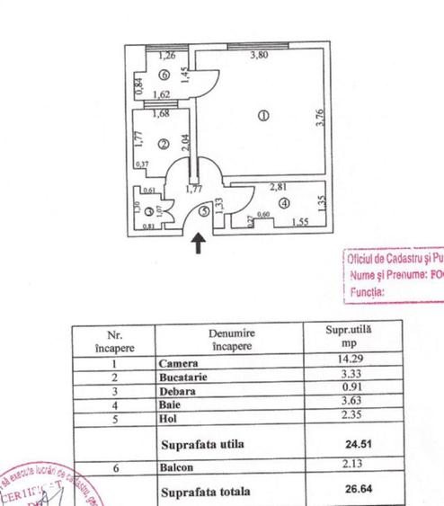 Garsonieră decomandată în Central