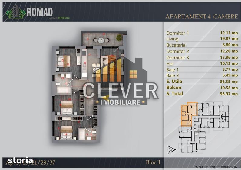 Apartament cu 4 camere în Theodor Pallady