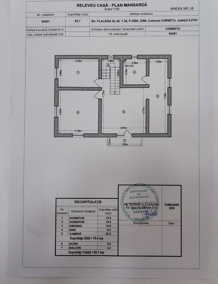 Casă individuală cu 5 camere cu Teren 1163 Mp în Cornetu