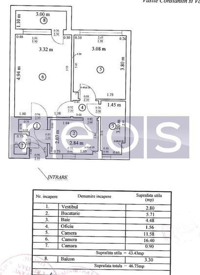 Apartament cu 2 camere semidecomandat în Gara de Nord