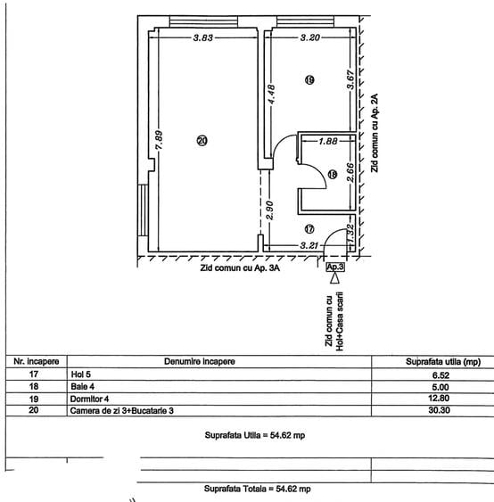 Apartament cu 2 camere, mobilat în Universitate