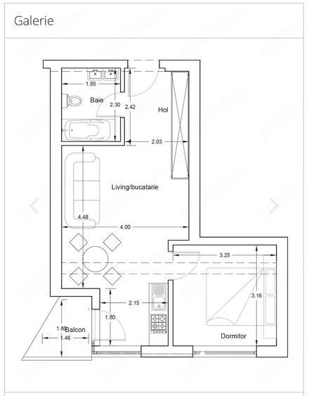 Apartament cu 2 camere decomandat în Nord