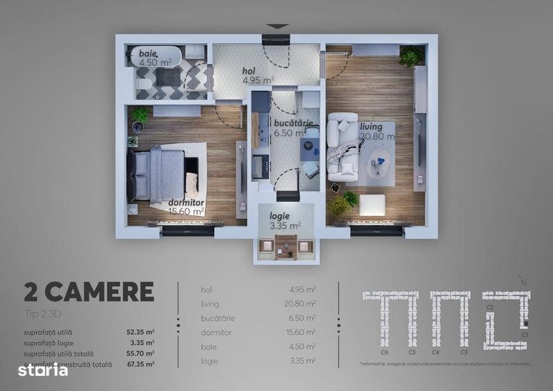 Apartament cu 2 camere în Crângași