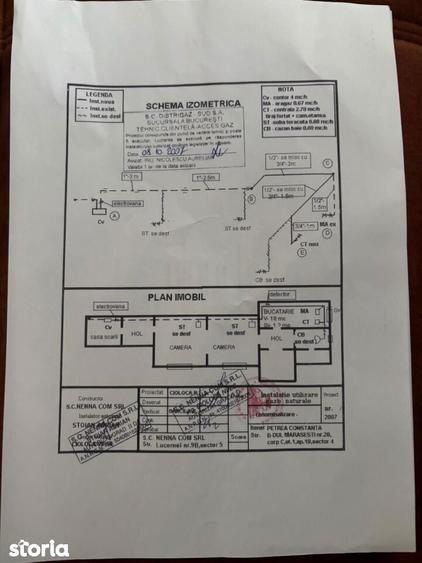 Apartament cu 2 camere nedecomandat în Centrul Civic