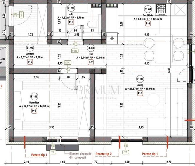 Apartament cu 2 camere semidecomandat în Moșnița Nouă