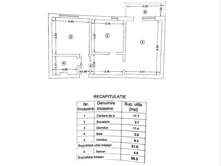 Apartament cu 2 camere decomandat în Exterior Vest