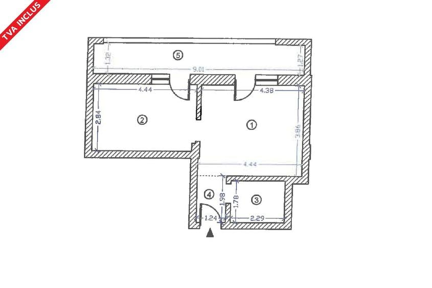 #Studio modern la cheie bucatarie separata 12mp | zona Lidl Mamaia - 1