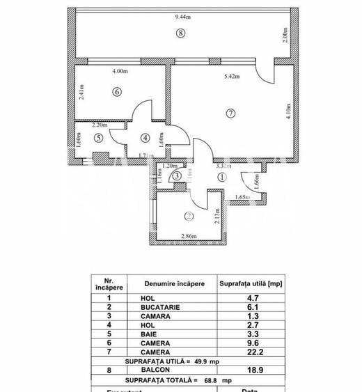 Apartament cu 2 camere decomandat în Dorobanți