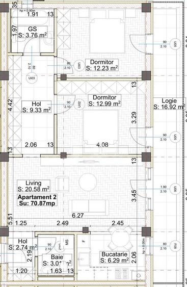 Apartament cu 3 camere în Central