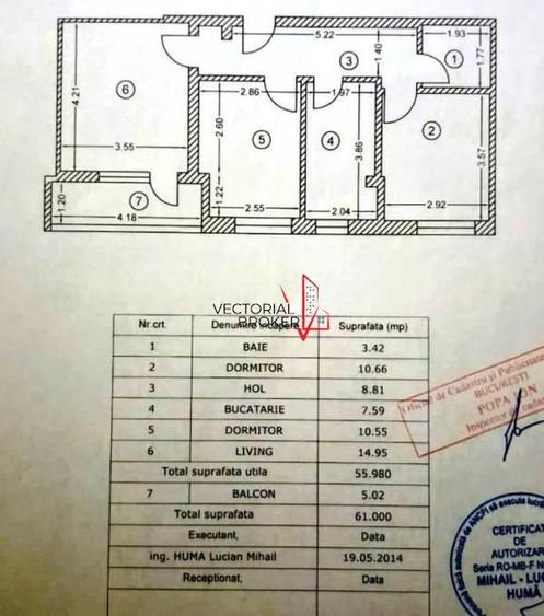 Apartament cu 3 camere decomandat în Titan