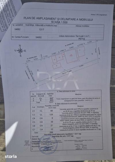 Casă cu 6 camere cu Canalizare în Periș
