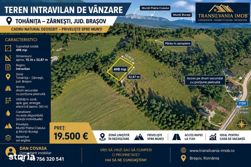 Teren de 480 mp, în Bran