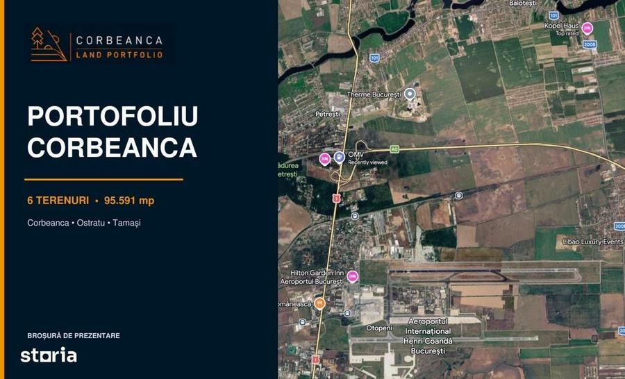 6 terenuri intravilane in Corbeanca 8.75026.596 mp, de la 33 euro/mp - 1
