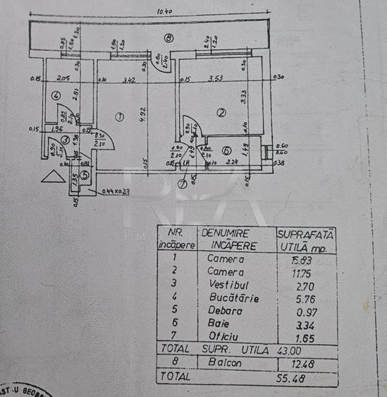 Apartament cu 2 camere semidecomandat, mobilat în Brâncoveanu