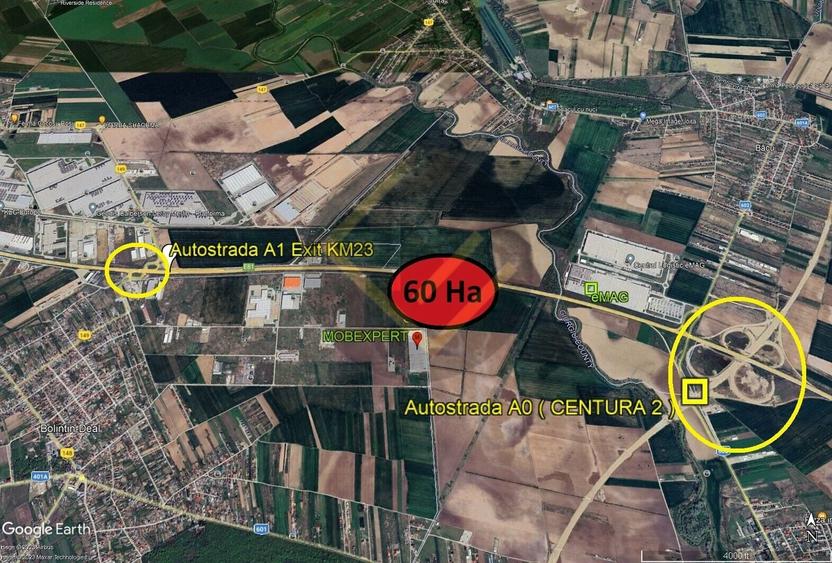 Teren Construcții intravilan de 200000 mp, în Bolintin-Deal