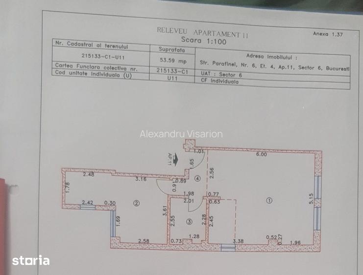Apartament decomandat cu 2 camere Bloc 2015
