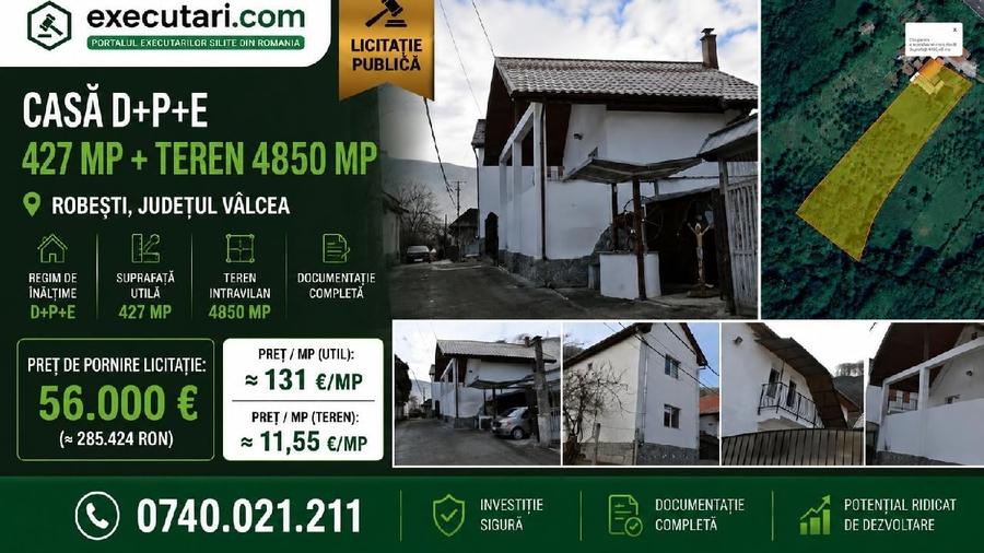 Casă individuală cu 6 camere cu Teren 4835 Mp în Robești