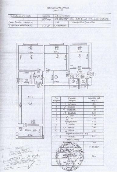 Apartament cu 3 camere decomandat în Copou