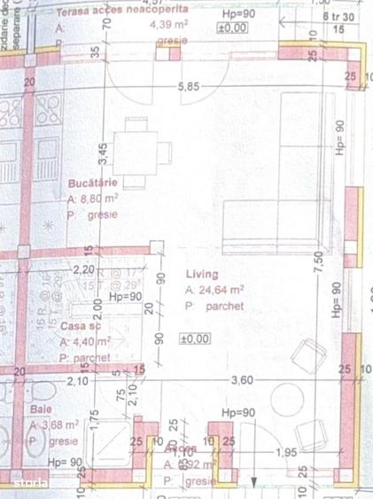 Casă cu 3 camere cu Canalizare în Central