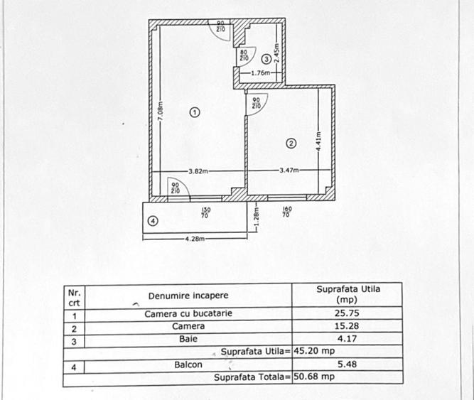 Apartament cu 2 camere semidecomandat în Roșu
