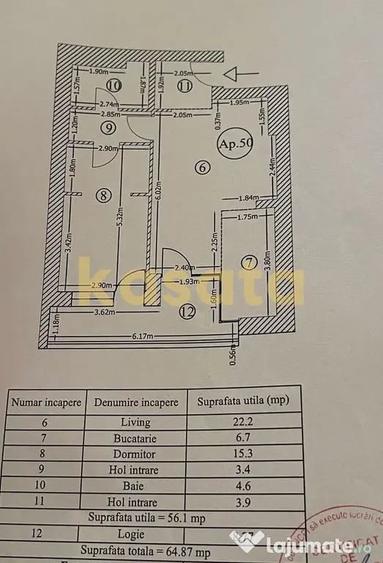 Apartament cu 2 camere semidecomandat în Barbu Văcărescu