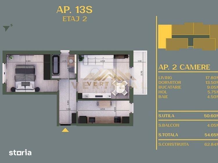 Apartament cu 2 camere decomandat în Berceni