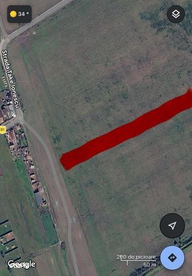 Teren de 3800 mp, în Rovine