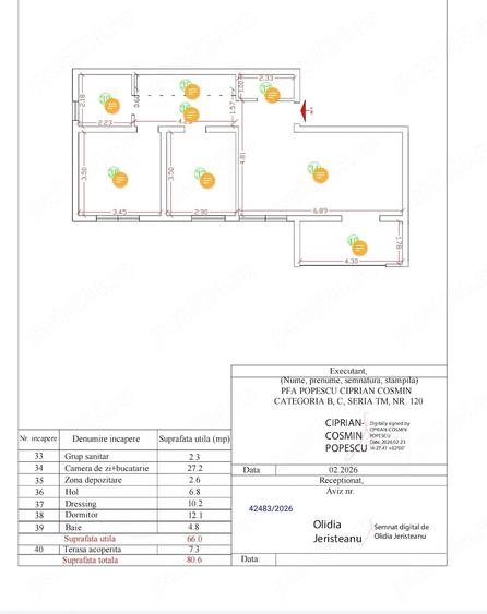 Apartament cu 3 camere decomandat în Moșnița Nouă