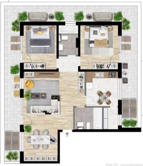 Apartament cu 3 camere în Între Lacuri
