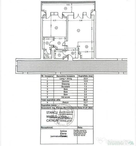 Apartament exclusivist 2 camere in bloc boutique 74 mp, fini - 12
