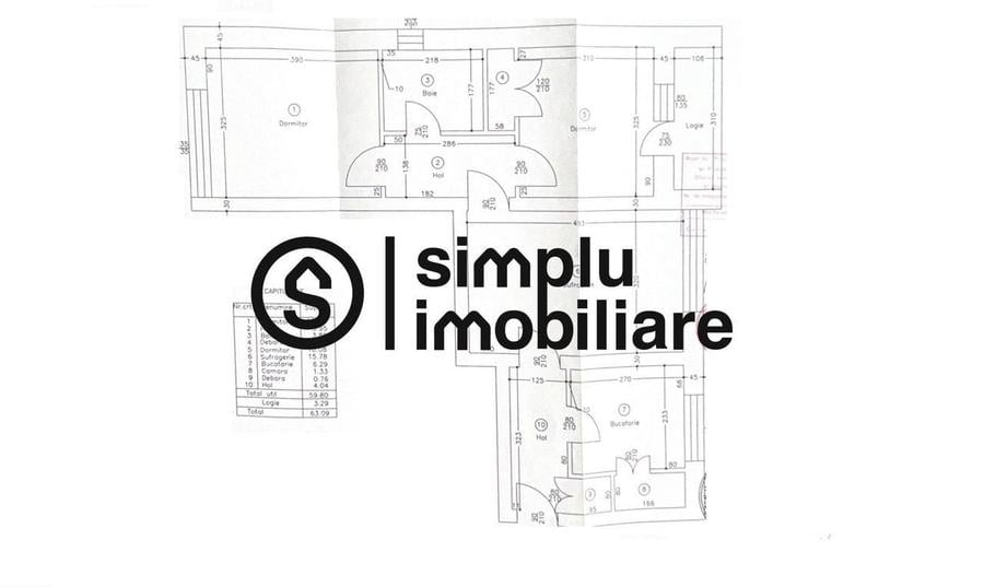 Apartament cu 3 camere semidecomandat în Rovine