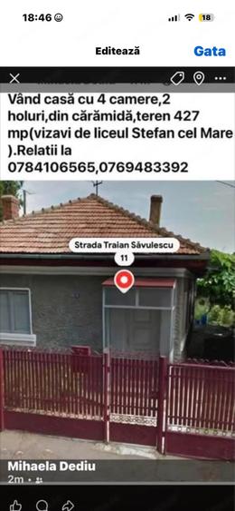 Casă cu 4 camere cu Teren 420 Mp în Central