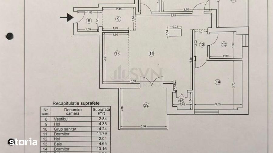 Apartament cu 3 camere în Sisești