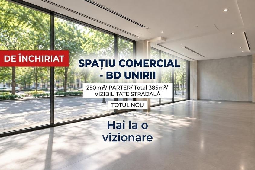 Spațiu comercial, de 385 mp, în Unirii